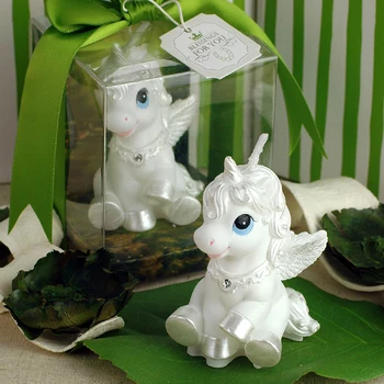 Pārsteidzošs Mini Unicorn Modeli Art Kūka Svece par Kāzu svinības Bērniem, Bērnu Dzimšanas dienas Sveces Dekori Rozā Poniju Sveces Puse Dāvanas