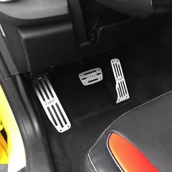 QHCP Automašīnas Kreisajā Pusē Alumīnija Sakausējuma Kāju Balsts Pedāļu Akseleratora Pedālis+ Bremžu Pedāli Vāka Apdare Fit Chevrolet Camaro