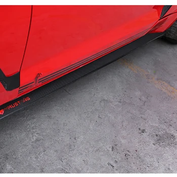 QHCP Automašīnu Durvju Sānu malas Uzlīme Plēves Aizsardzības Oglekļa Šķiedras Decal piemērots Ford Mustang 2016 2017 2018 2019 2020 Piederumu