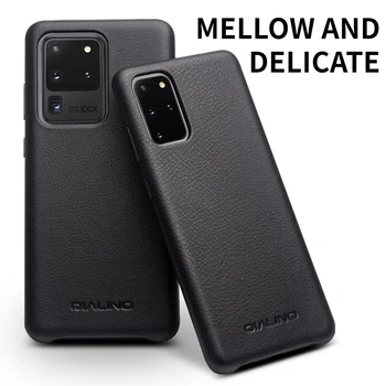 QIALINO Modes Īstas Ādas Aizmugurējais Vāciņš Samsung Galaxy S20+ Plus 5G Luksusa Roku darbs Tālruni Gadījumā, S20 Ultra 6,9 collas