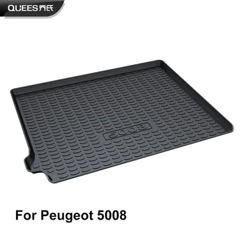 QUEES Custom Fit Kravas Starplikas Boot Paplātes Bagāžnieka Grīdas Paklājs, lai Peugeot 5008 2 Paaudzes 2017 2018 2019