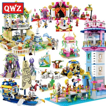 QWZ Meitenēm Rotaļlietas Sirēna Princese Modeli, Celtniecības Bloki, Ķieģeļi Izglītības Rotaļlieta, Draugiem, Bērniem Dāvanas