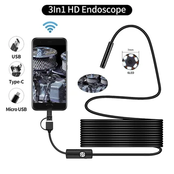 QZT USB Endoskopu Kameras WIFI 8mm Ūdensnecaurlaidīgs Mini Endoskopu Kamera, Full HD 1080P Digitālā Mikro Slepeno Kameru USB Endoskopu, WIFI