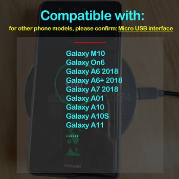 Qi Bezvadu Lādēšanas Samsung Galaxy On6 M10 A6 A7 A6+ 2018 A10 A10S A01 Bezvadu Lādētāju+Micro USB Uztvērējs