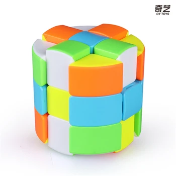 QiYi mofangge 3x3 Cilindra Tipa Magic Cube Puzzle Cube cubo magico izglītības Rotaļlietas, studentiem, - Krāsains
