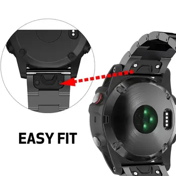 QuickFit 26mm, Metāla, Rokas Siksna, lai Garmin Fenix 6X Pro/Tactix Delta Nerūsējošā Tērauda Skatīties Joslas Fenix 5x Plus 3 AP Watchband