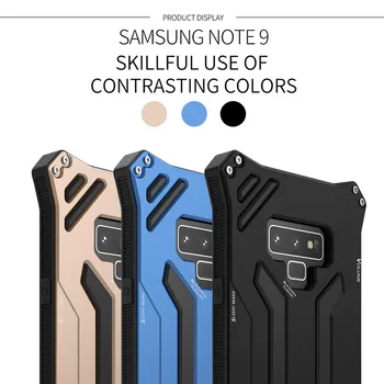R-TIKAI Gadījumā, ja par Samsung 9. pielikums 8 S10 S8 S9 Plus Alumīnija Vāciņu Ūdens Šļakatām/Anti-Putekļu/Triecienizturīgs Telefona Apvalks