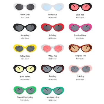 RBRARE Ovālas formas Saulesbrilles Sieviešu Aizsargbrilles Vintage Kārta Bieza Robežu Rāmja Brilles Klasiskās Vīriešu Krāsains Konfektes Krāsa Rozā, Saules Brilles