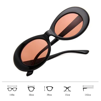 RBRARE Ovālas formas Saulesbrilles Sieviešu Aizsargbrilles Vintage Kārta Bieza Robežu Rāmja Brilles Klasiskās Vīriešu Krāsains Konfektes Krāsa Rozā, Saules Brilles