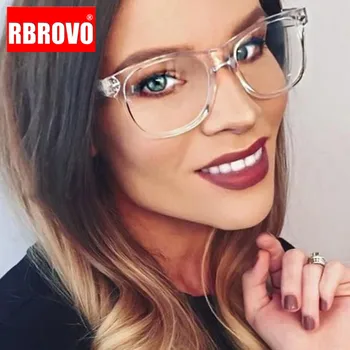 RBROVO ir 2021. Skaidrs, Brilles Rāmis Sievietēm Pārredzamu Briļļu Rāmji Laukumā Brilles Rāmis Sieviešu Vintage Optisko Rāmis Sieviete