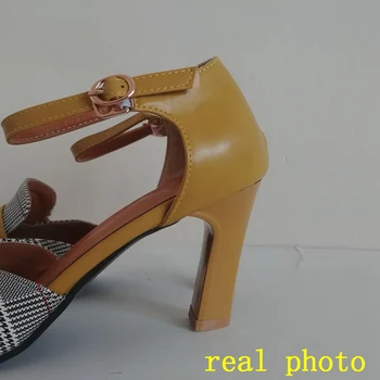 REAVE KAĶIS 2019 Vasaras augstpapēžu kurpes Sexy Duncis Tīkla Sandales Sieviešu Siksnu Sprādzes Jauktu Krāsu Puse Norādīja Toe Kleitu Kurpes