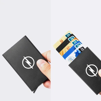 RFID Anti-theft Smart Plānas ID Kartes Turētāju, Cieto Metāla Bankas kredītkaršu Opel astra j h g zīmotnes, mokka corsa d vectra