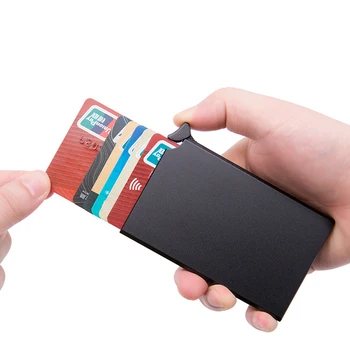 RFID Pretbloķēšanas Vīriešiem Kredītkartes Īpašnieks Anti-theft Kartes Turētāju, Vīriešu Maki Jaunu Automātisko Kartes Gadījumā, Alumīnija, Metāla, Maku