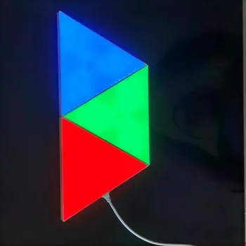 RGB Krāsaina Trīsstūra Quantum lampas LED Lampu Moduļu skārienjutīgo Apgaismojums Skrūvēm Nakts Gaismas Tālvadības Skrūvēm Quantum