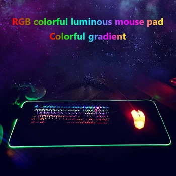 RGB Spēļu Pele Spilventiņu Liela Pele Spilventiņu Spēlētājs Led Datora peles paliktnis Liela Peles Paklājs ar Apgaismojumu Paklāja Tastatūras Galda Gumijas