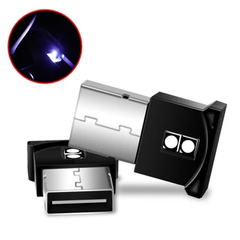 RGB USB Apkārtējā LED Auto Gaismas Auto Interjeru, Atmosfēru, Gaismas Mini Dekoratīvās Lampas Avārijas Apgaismojums PC Auto Krāsains Gaismas