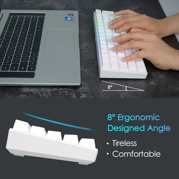 RK61 Mechanical Gaming Keyboard Maza Kompakta 61 Taustiņi Bezvadu tastatūru, kas nodrošina Bluetooth 60% RGB Zils Brūns Sarkans Slēdzis TKL Tastatūras
