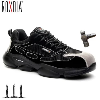 ROXDIA pavisam viegls tērauda purngalu vīriešiem, drošības apavi sievietēm darbu, āra elpojošs vīriešu sieviešu kurpes plus lieluma 36-46 RXM648
