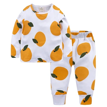 RQ-260 Jaunu Naktsveļu meitenēm zēniem Ikdienas pidžamu Pavasara garām piedurknēm T-krekls + Bikses 2 gab. Bērnu kostīmi cute apģērbs