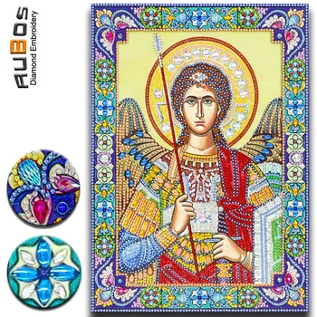 RUBOS DIY 5D Dimanta Mozaīkas Archangel Michael Ikonas Reliģijas Dimanta Izšuvumu Glezniecības 3D Liels Īpašas Lodītes, Pērļu Kristāla Pārdošana