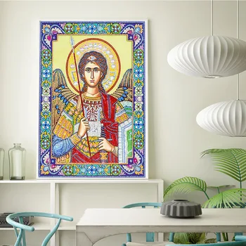 RUBOS DIY 5D Dimanta Mozaīkas Archangel Michael Ikonas Reliģijas Dimanta Izšuvumu Glezniecības 3D Liels Īpašas Lodītes, Pērļu Kristāla Pārdošana