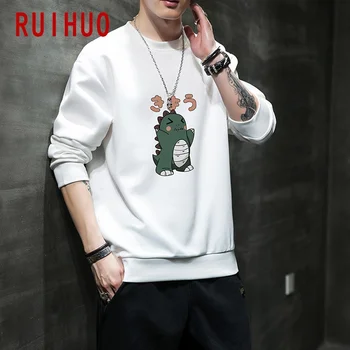RUIHUO 2020. gada Rudenī Maz Dinozaurs Drukāt Vīriešu sporta Krekls Vīriešu Apģērbu Harajuku Japāņu Streetwear Hip Hop Pāris Drēbes M-5XL