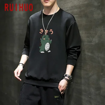 RUIHUO 2020. gada Rudenī Maz Dinozaurs Drukāt Vīriešu sporta Krekls Vīriešu Apģērbu Harajuku Japāņu Streetwear Hip Hop Pāris Drēbes M-5XL