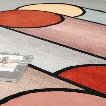 Radošas personības akrila puses paklāji ģeometrija dizaina Ziemeļvalstu dzīvojamā istabā tējas galds paklājs, paklāji, lai dzīvojamā istaba