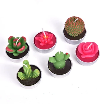 Radošo 3D Kaktuss Sveces Imitētu Augi, kas nav paredzēti smēķēšanai, Aromatizētas Sveces Valentīna Dienas Dāvanu Puse Rotājumu Mājas Apdare 1GAB Forma