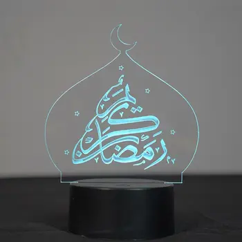 Radošo 3D Ramadāna Akrila Nakts Gaisma EID Mubarak LED Galda Galda Lampa Musulmaņu Kareem Partijas Apdare Piegādes Ziemassvētku Dāvanas