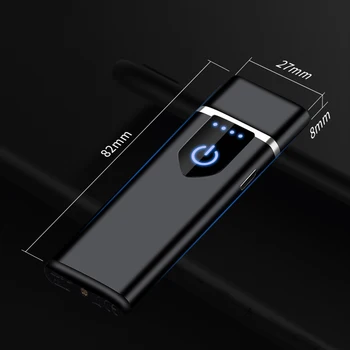 Radošs Pieskāriens Vieglāks Ekrāna Sensors Uzlādējams Vieglāks USB Double-sided Pretvēja Flameless Šķiltavas Cigarešu Vīriešu Dāvanu