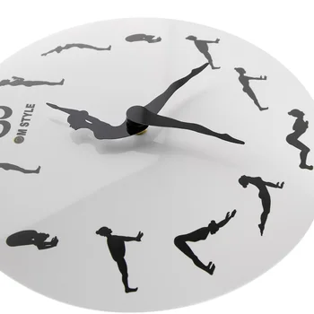 Radošā Balerīna Dejotājs Pulkstenis Jogu, Veselīgu Sporta Siluets Sienas Pulkstenis Unikālu Ikonu Pulksteni, Modernu Iekštelpu Mājas Dekoru