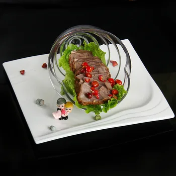 Radošā Gliemežu Forma, Caurspīdīga Stikla Mākslas Jēdziens Galda Restorāns Plate, Kas Apkalpo Plate Salāti Caurspīdīga Plāksne Vakariņas