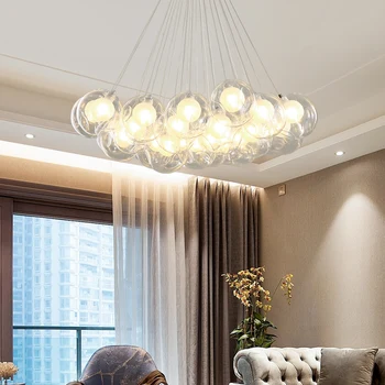 Radošā replica dizaineru lampas lustras apģērbu veikals, guļamistaba, ēdamistaba stikla bumbu burbulis lampas dzīvojamā istabā stikla globuss chan