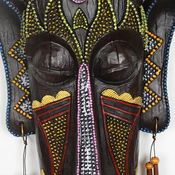 Radošā Āfrikas Maska Sienas Karājas Bārā Apdares Interjera Kulons Tetovējums Veikals Sienas Personības Sienu Apdare Sienu melns