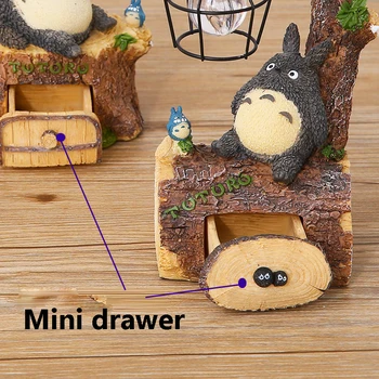 Radošās Modes Totoro LED Nakts Gaismas, Galda Lampas Totoro Sveķu Rotājumi Amatniecības Meitenes Romantiska Mazulis, Rotaļu Dzimšanas dienas Dāvanu Apdare