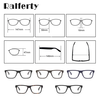 Ralferty Vīriešu Optisko Rāmis 2019 Classic Laukumā Matt Blue TR90 Recepšu Brilles Tuvredzība, Briļļu oculos de grau F8020