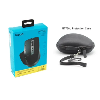 Rapoo MT750L Uzlādējamu Bezvadu Peli, lai Klēpjdators/Tablešu,Pārslēgšanās Starp Bluetooth/RT 2.4 G Pieslēgt 4 Ierīces,Bezmaksas Ceļojumu Kaste