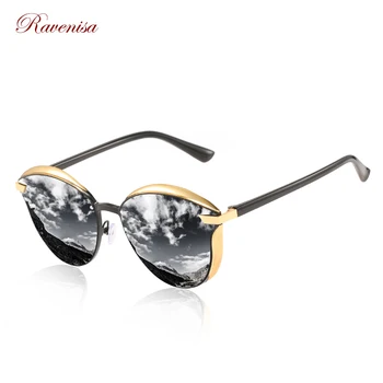 Ravenisa Luksusa Polarizētās Saulesbrilles Sieviešu Kārtas Saules glassess Dāmas lunette de soleil femme