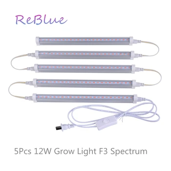 ReBlue Lampas Augiem Fito-Lampas Led Augt Gaismas 12W T5 Augt Gaismas Ziedu Pilna Spektra Led Augt Augi, Puķu stādi