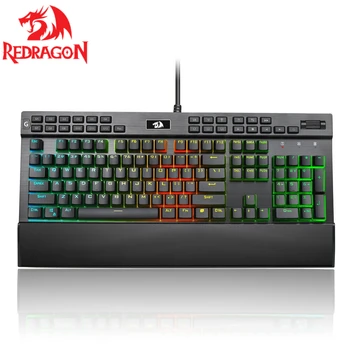 Redragon USB mehāniskās spēļu klaviatūra ergonomiska 131 Programmējami Taustiņi RGB izgaismotu gaismas Pilns atslēgu anti-dubultattēlu gamer PC K550