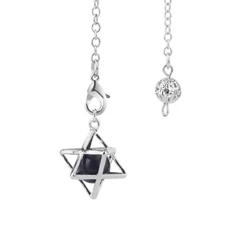 Reiki akmeņi Merkaba zvaigzne krīt par dowsing hexagramme Kvarca kristāls Pendule Wicca Dziedināšanas bijoux