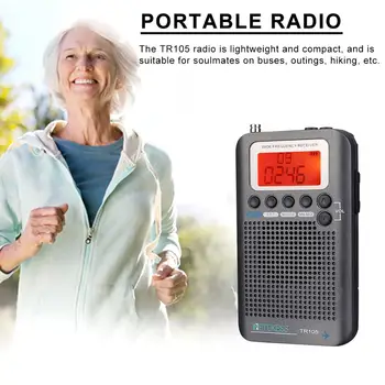 Retekess TR105 Gaisa Joslu Radio FM Portable ESMU SW VHF Pilna Diapazona Radio CB Uztvērējs Digitālās Signalizācijas Skaļrunis ar Pagarinātu Antenu