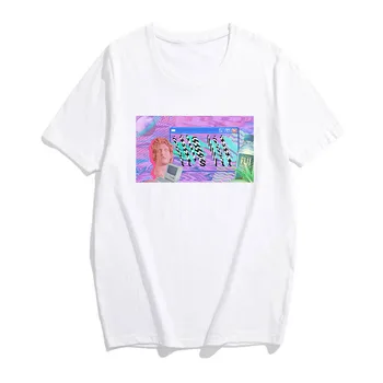 Retro Gadījuma Modes Sieviešu Karikatūra T-Krekls ar Īsām Piedurknēm Liela Izmēra Karikatūra Harajuku David Vasaras Zaudēt Hip Hop topi, t-veida T-Krekls