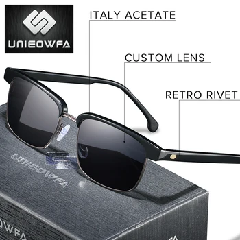 Retro Recepšu Polarizētās Saulesbrilles, Vīriešu Augstas klases Itālija Acetāta Optiskais Saules Brilles Vīriešiem Tuvredzība Pakāpeniski Brilles
