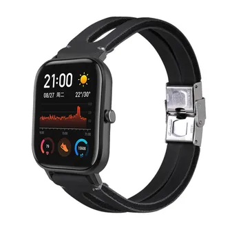 Rezerves Retro Ādas WristStrap WatchBand Par Huami Amazfit GTS Smart Skatīties Augstas Kvalitātes SmartWatch Band Piederumi