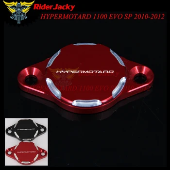 RiderJacky Black Red CNC Motocikla Dzinēja Eļļas Filtra Vāciņu Klp Ducati HYPERMOTARD 1100 EVO (SP) 2010. - 2012. gads