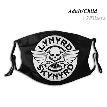 Rock , Lynyrd - Merch Drukāt Atkārtoti Pm2.5 Filtru Diy Mutes Maskas Bērniem Logo Skynyrd Mūzika Ikona Galvaskauss