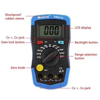 Rokas Digitālais Kapacitātes Mērītājs Kondensators Testeri Capacimeter Elektroniskās Auto