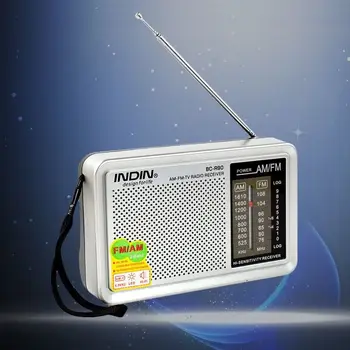 Rokas Pārnēsājamie AM/FM Radio, Iebūvēts Skaļrunis Uztvērēja Kabatas Radio ar Austiņu Ligzdu Teleskopisko Antenu Viegls (Sudraba)